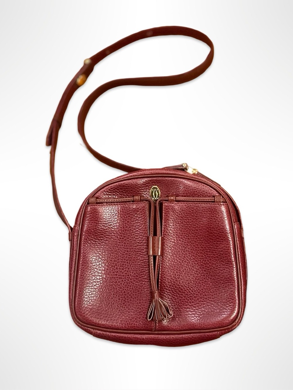 1980’s Must de Cartier Pebbled Leather Crossbody bag - Vintage French Luxury